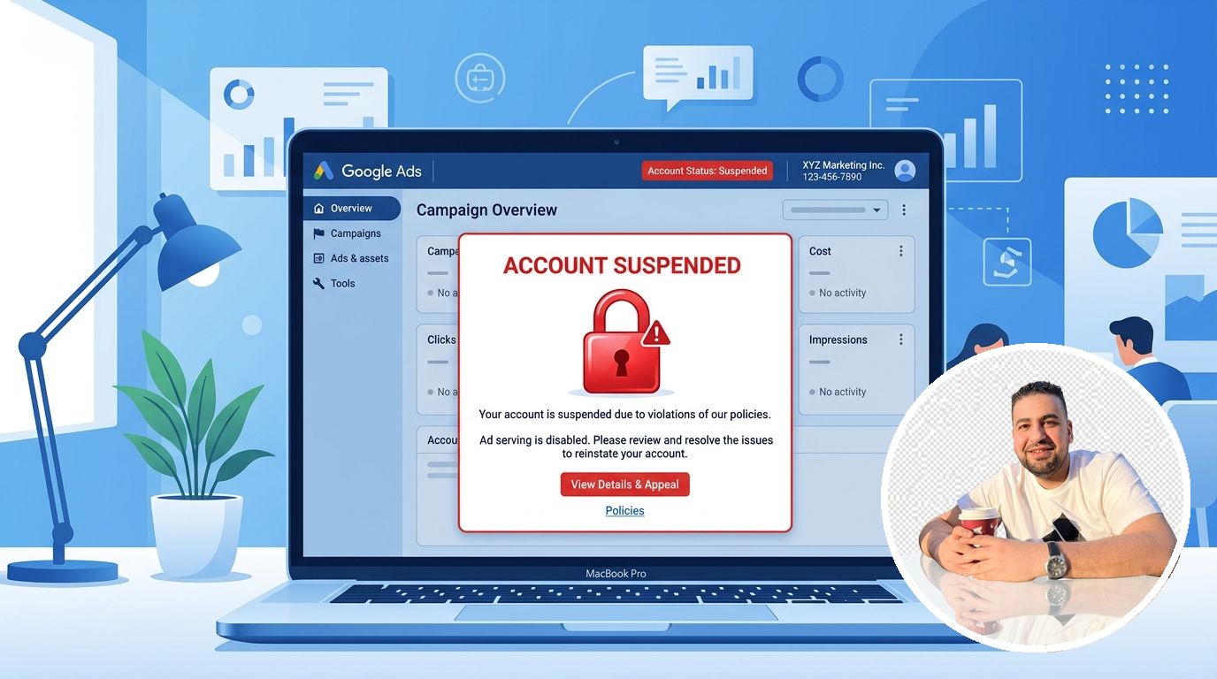 تم تعليق حساب جوجل أدز؟ الأسباب والحلول النهائية