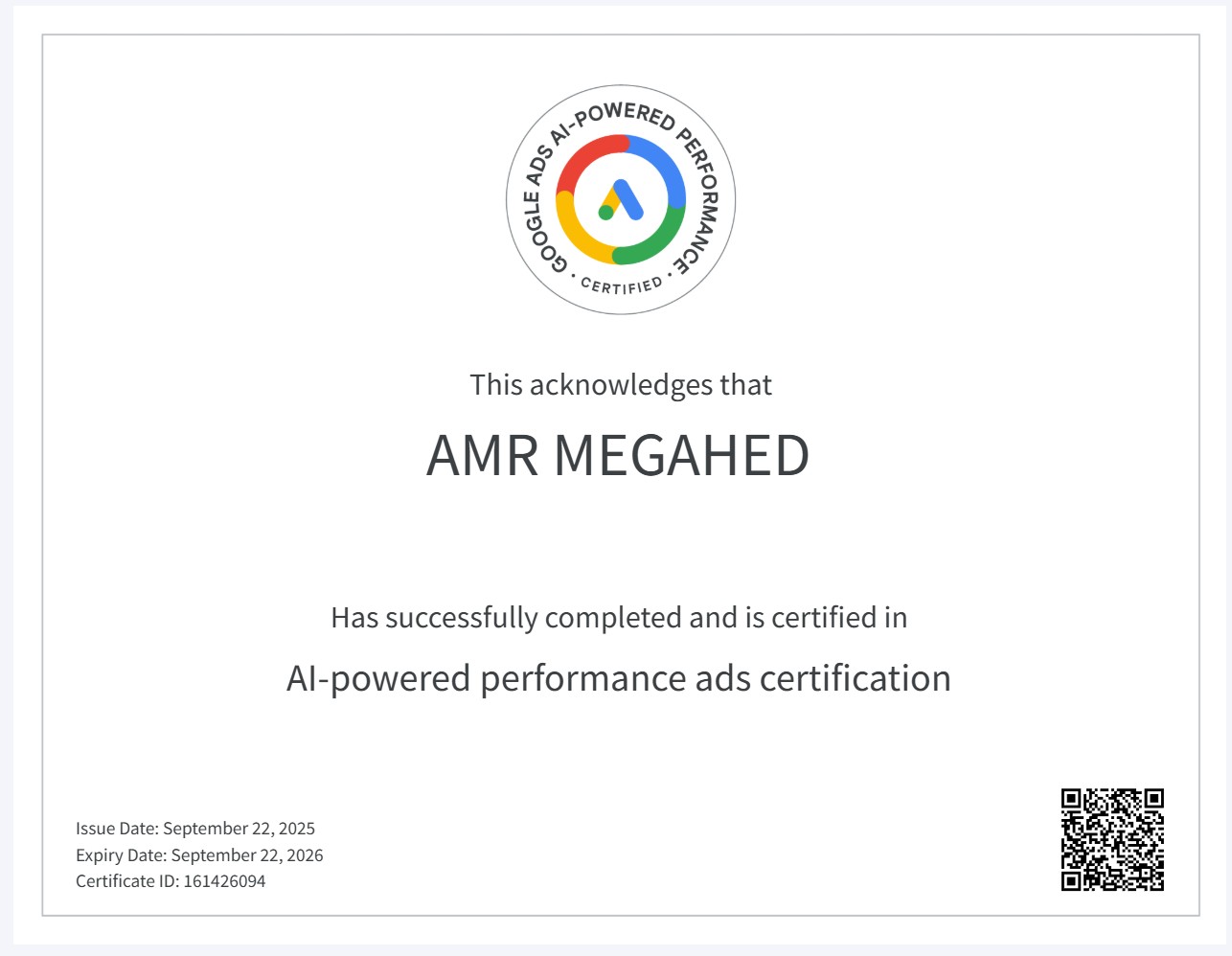 AI-powered performance ads certification