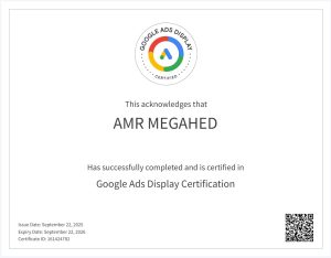 Google Ads Display Certification AMR MEGAHED